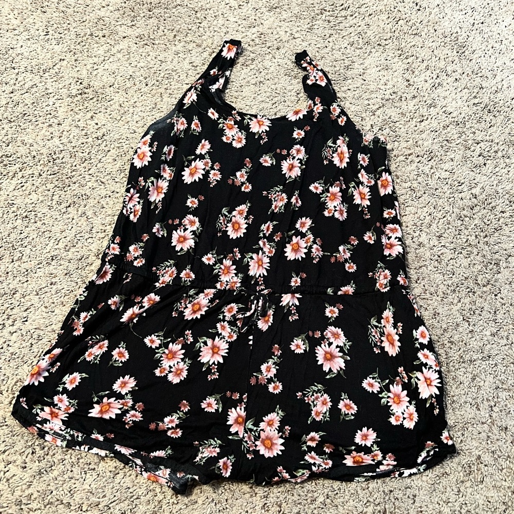 Forever 21 Black Floral Romper